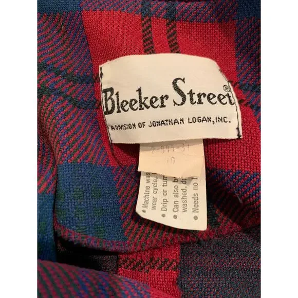 Vintage 70s Tartan Plaid Tailored Blazer Red - Picture 5 of 5